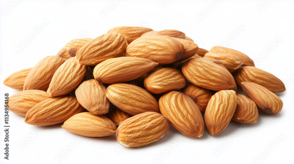 pile of Almonds nuts isolated on white background pile of Almonds nuts isolated on white background