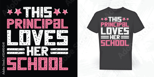 Funny Principle Vintage 100 Days Of School T-shirt Design