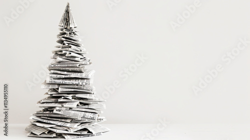 Newspaper Christmas tree photo