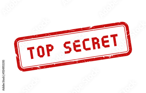 Top secret with red grunge rubber stamp