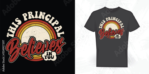 Funny Principle Vintage 100 Days Of School T-shirt Design