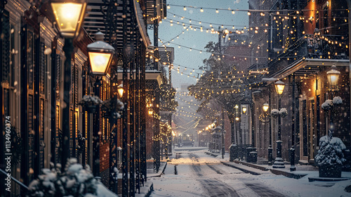 Stunning shot of a snow-covered street