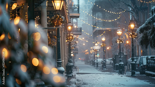 Stunning shot of a snow-covered street