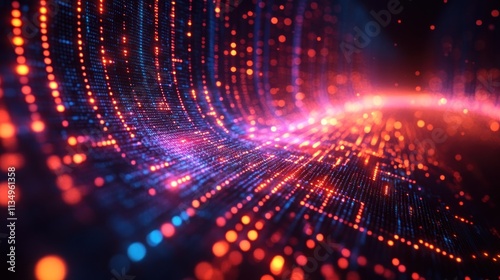 Wallpaper Mural Colorful lights dance across a digital landscape, crafting an enchanting atmosphere Torontodigital.ca