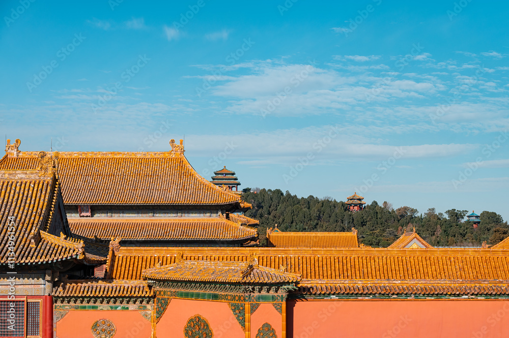 The glorious glazed tile buildings of the Forbidden City in Beijing. The glorious glazed tile buildings of the Forbidden City in Beijing.