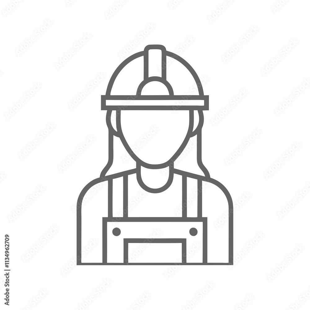 Professional female Worker Icon for Construction Projects Professional female Worker Icon for Construction Projects