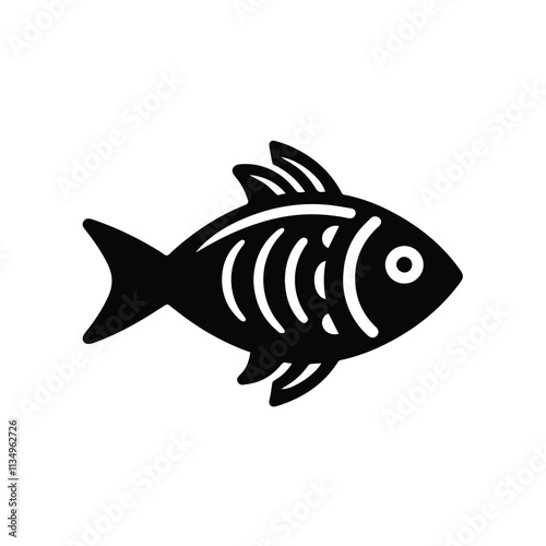  fish icon, logo, isolated silhouette on transparent background