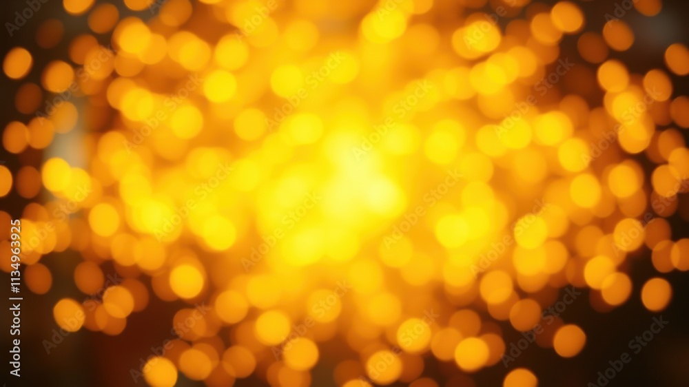 Abstract Golden Bokeh Background with Soft, Warm Glow and a Blurred Effect