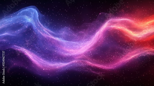 Colorful waves of energy flow through the cosmic space, creating a mesmerizing visual spectacle