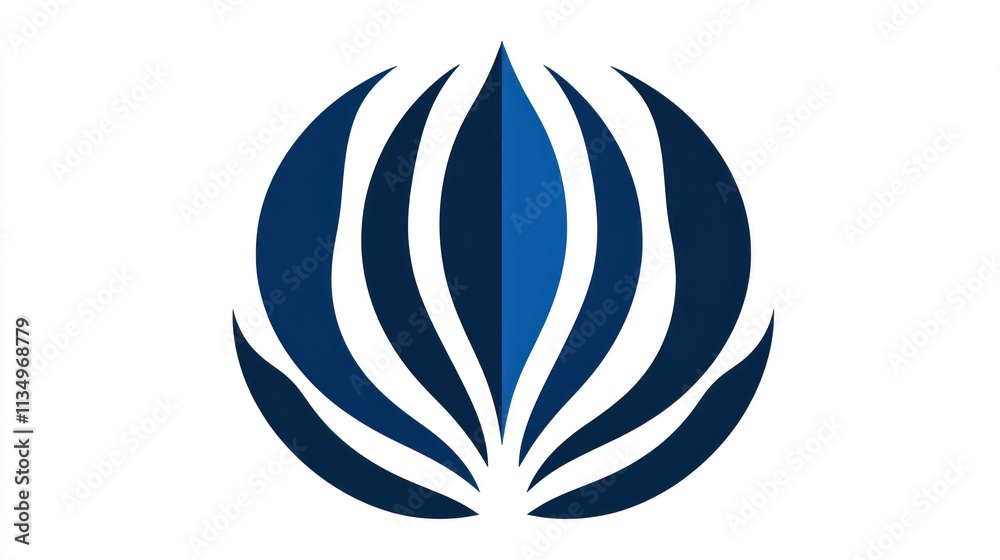 Obraz premium A captivating blend of flowing blue shapes creating an iconic emblem of serenity and balance