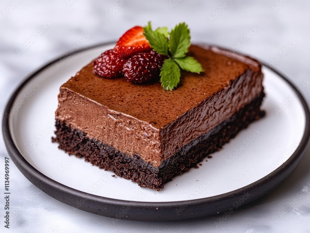 Decadent Chocolate Mousse Cake with Fresh Berries Decadent Chocolate Mousse Cake with Fresh Berries