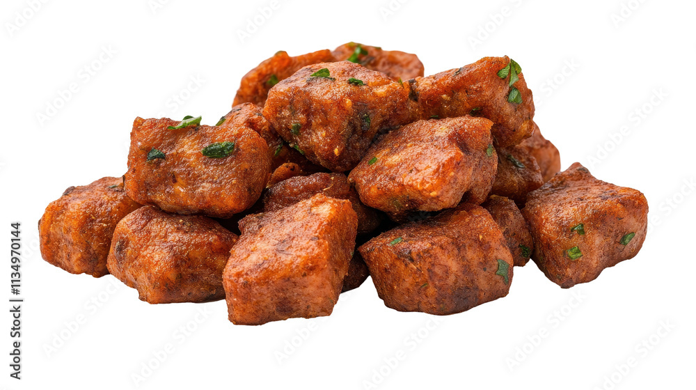 Delicious savory snacks stacked neatly. transparent background