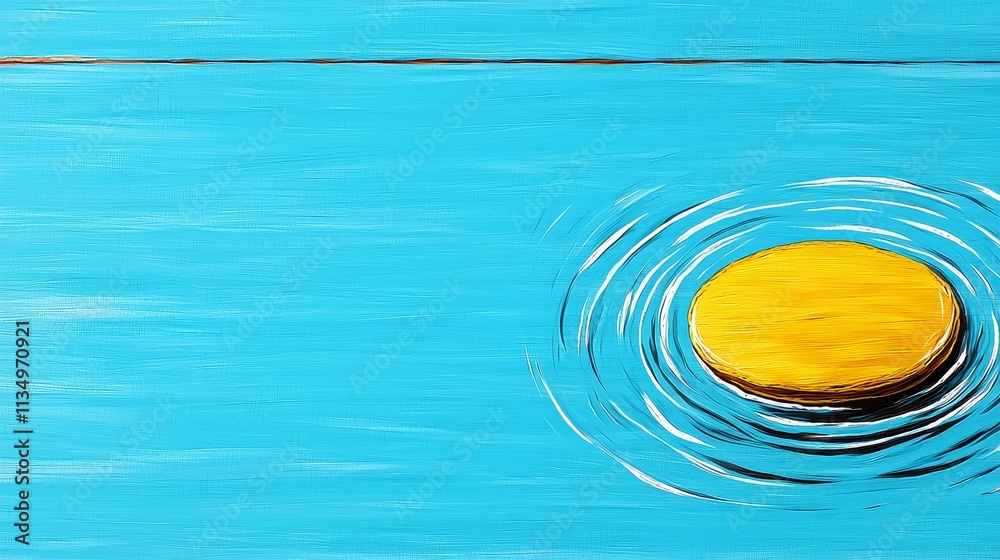 Abstract Blue Water Yellow Circle Ripples Calm Serene Peaceful Artistic Painting Abstract Blue Water Yellow Circle Ripples Calm Serene Peaceful Artistic Painting