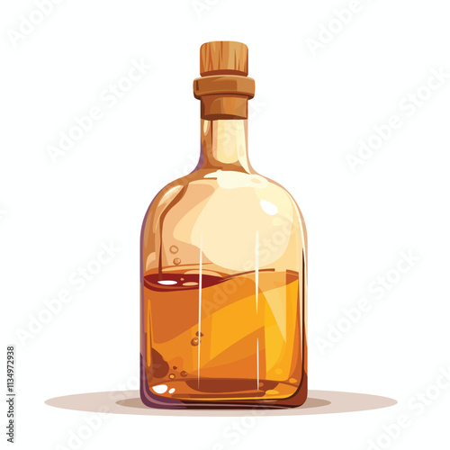 Illustration of a glass of liquor and whiskey for animation and motion graphics