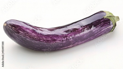 Wallpaper Mural Glossy Whole Eggplant with Purple Skin Isolated on White Background Torontodigital.ca