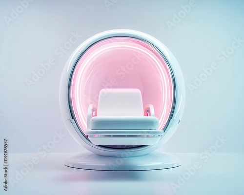 Futuristic pod with temperatureregulating material, hightech comfort photo