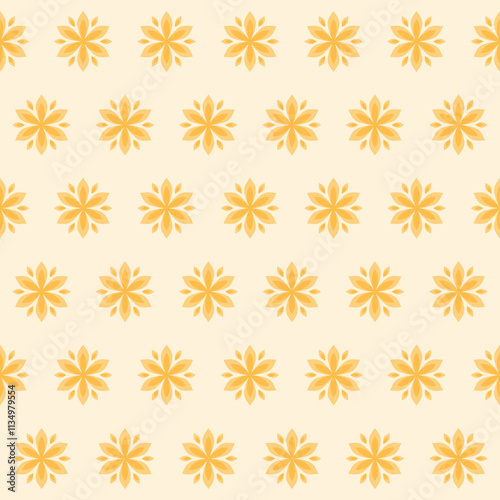 Repetitive repetitive seamless yellow flowers on a light background