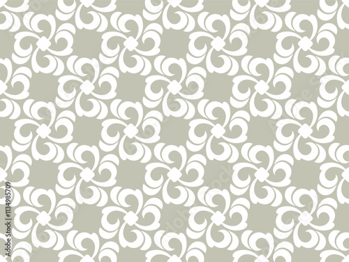 Abstract floral seamless pattern. Green and white ornament. Modern stylish texture repeating. Vector background.