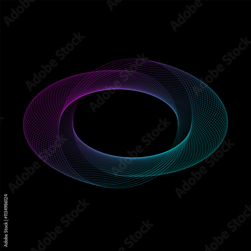 Spirograph abstract element on a black background