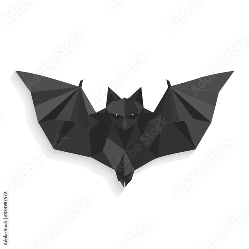 Flat vector bat, isolated on a white background.