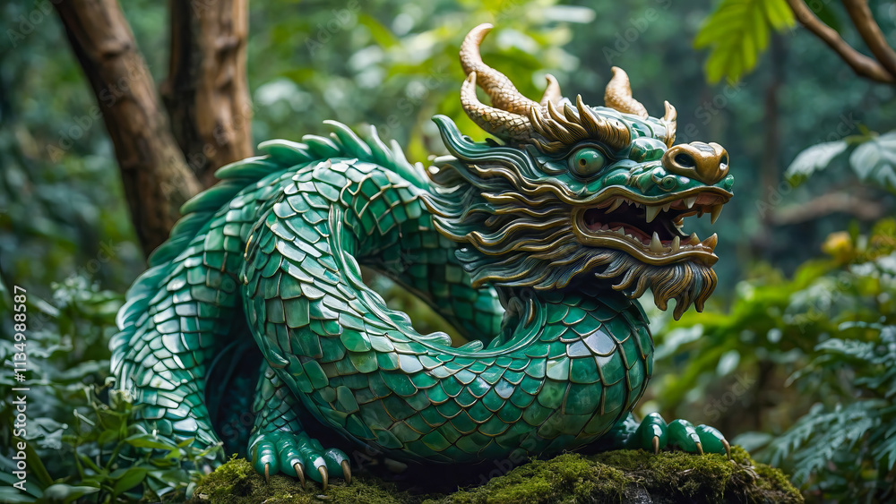 AI-generated image of an intricate detailed Chinese jade dragon AI-generated image of an intricate detailed Chinese jade dragon