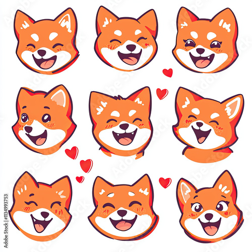 Joyful Shiba Inu Faces in Bright Expressions