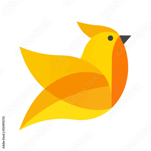 Flat vector canary, isolated on a white background.