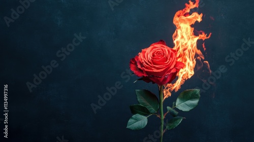 Anti-Valentine Rebellion Fiery Rose Symbolizes Love's Defiance Abstract Art Studio Bold Concept