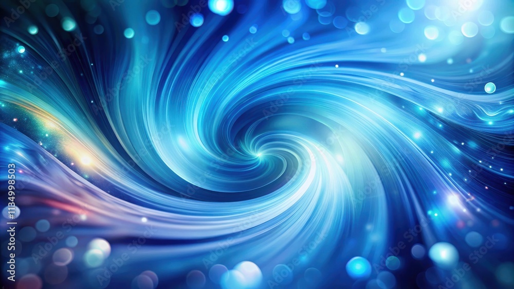 Obraz premium Abstract swirling vortex of light and motion, a luminous blue canvas of energy and dynamism