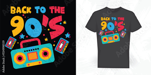Funny Old School Hip Hop Vintage Cassette Music Mixtape T-shirt Design