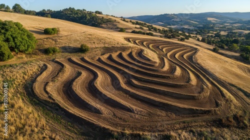 Erosion control with terracing on hillside farms