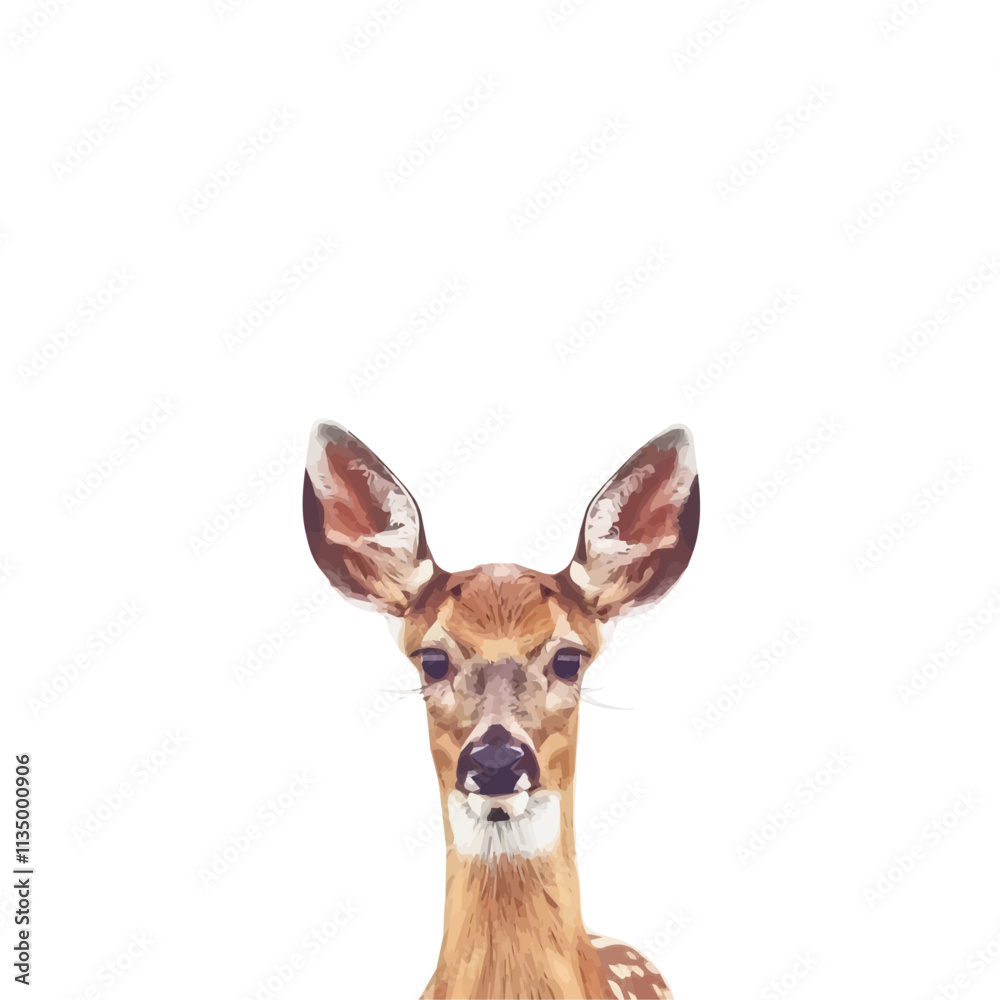 Flat vector deer, isolated on a white background. Flat vector deer, isolated on a white background.