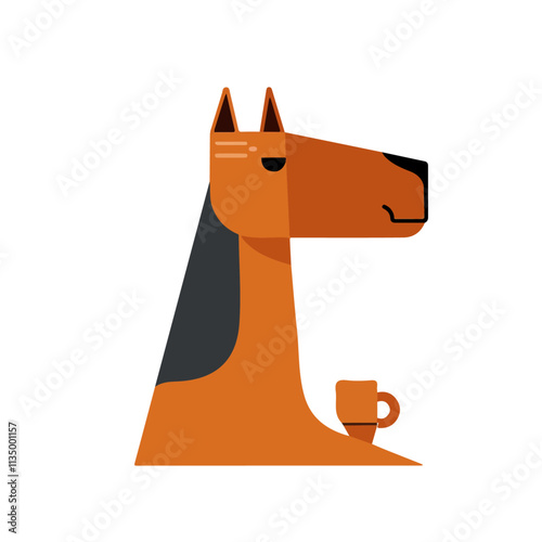 Flat vector dromedary, isolated on a white background. photo