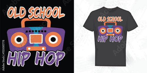 Funny Old School Hip Hop Vintage Cassette Music Mixtape T-shirt Design