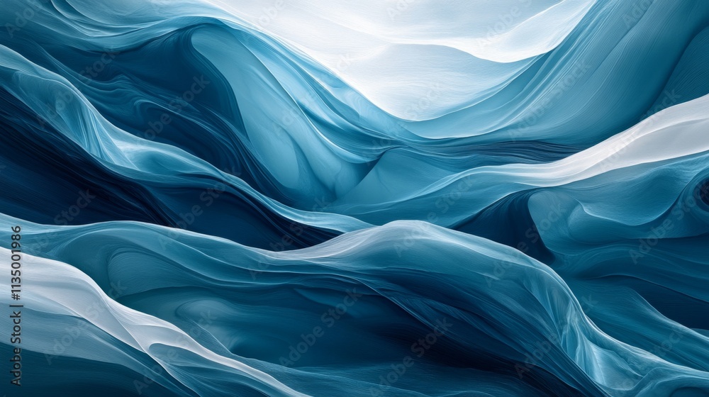 Obraz premium Abstract Blue Landscape Waves