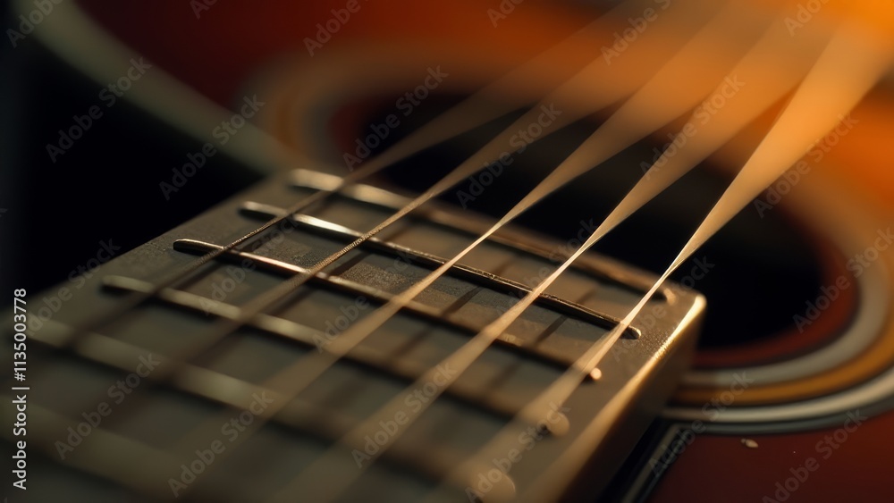 Close-up of Acoustic Guitar Strings with Detailed Surface Texture Close-up of Acoustic Guitar Strings with Detailed Surface Texture