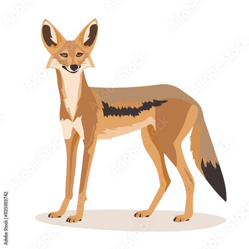 Flat vector jackal, isolated on a white background.

