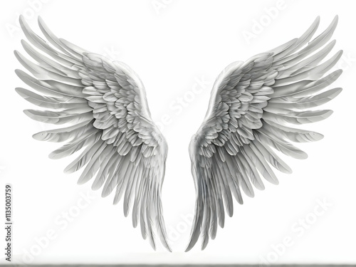 angel wings isolated on white photo