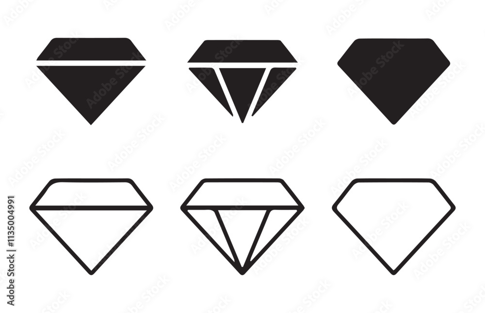 Valuable gem simple line icon set. Jewel and Gem Icons and Symbols. Gemstone diamond collection. Vector illustration EPS 10 Valuable gem simple line icon set. Jewel and Gem Icons and Symbols. Gemstone diamond collection. Vector illustration EPS 10