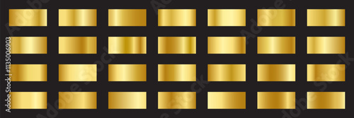 Gold gradient set. Gold metal. Gold background. Gold texture.