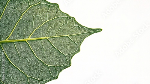 Detailed Grape Leaf with Visible Veins Isolated on a White Background