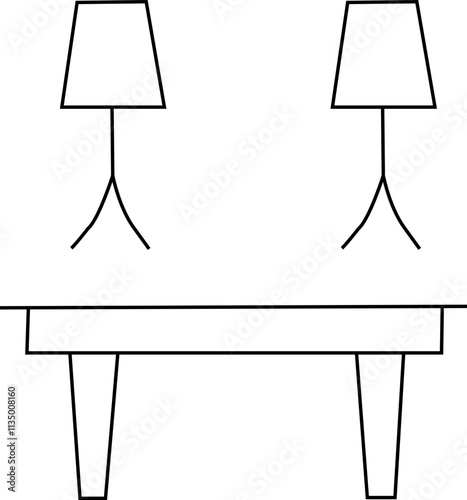Furniture Line Icons. Editable Stroke. . Contains such icons as Furniture, Lamp, Desk,    Armchair,   Oven, Chair, cupboard