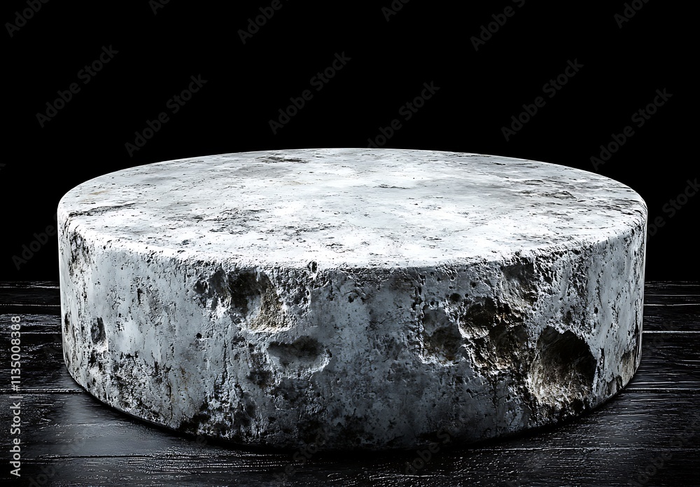 © Diki prayoga - A weathered stone cylindrical display platform