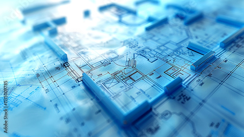 Blueprints guide construction with innovative designs in modern architecture