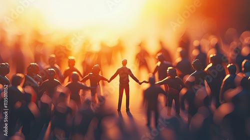 This imagery portrays a leader engaging with their team, motivating them towards success. The feel of the scene is empowering and driven, showcasing collaborative efforts photo
