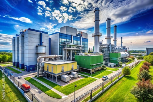 Innovative CHP System: Combined Heat and Power Plant with High Efficiency and Sustainability Focus, Showcasing Modern Technology in Energy Production and Environmental Benefits