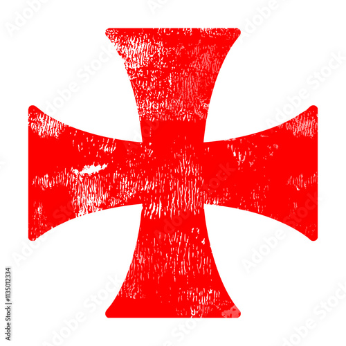 red vintage style knights templar cross