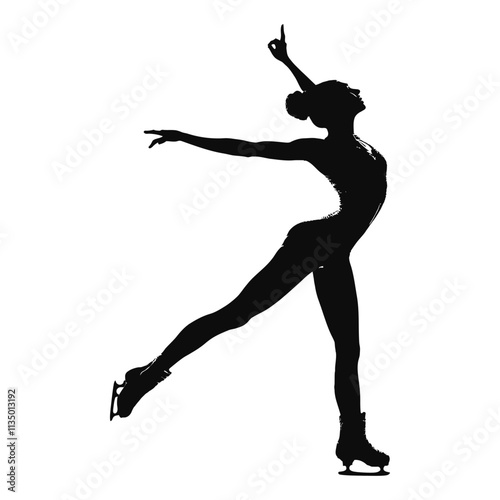 A graceful silhouette of figure skater