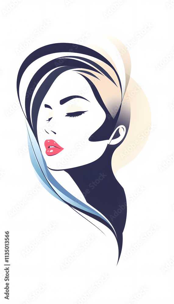Abstract Beauty portrait design templates vector illustration. logo design for beauty salon, with white tones Abstract Beauty portrait design templates vector illustration. logo design for beauty salon, with white tones