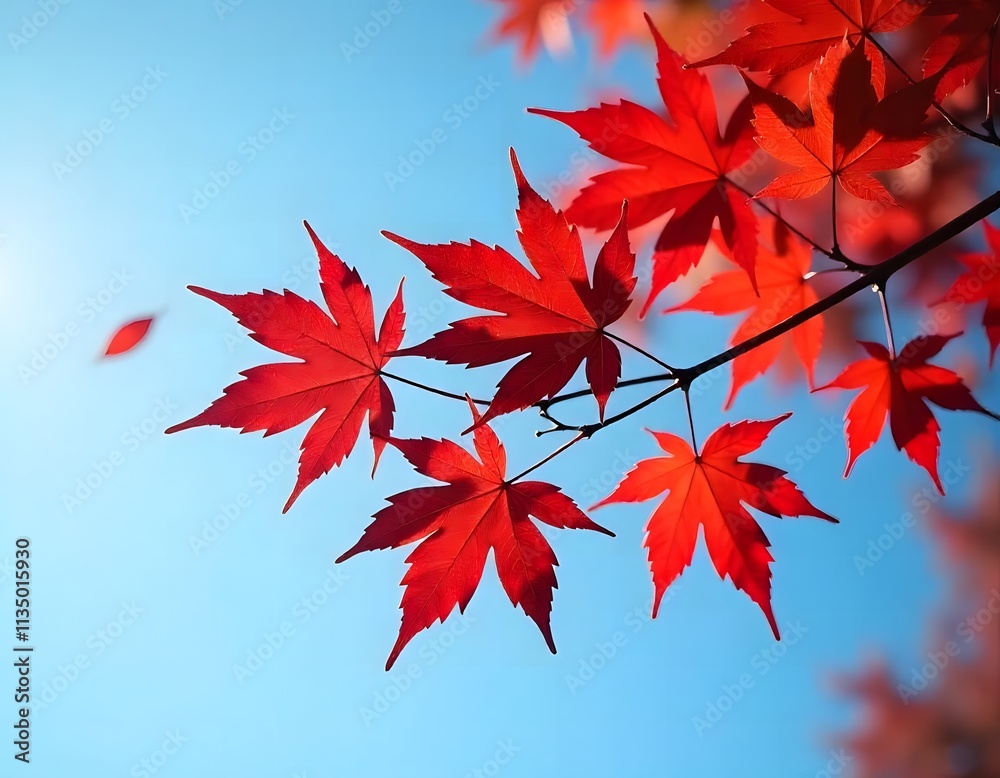 A red maple tree with a black background with a red leaf A red maple tree with a black background with a red leaf